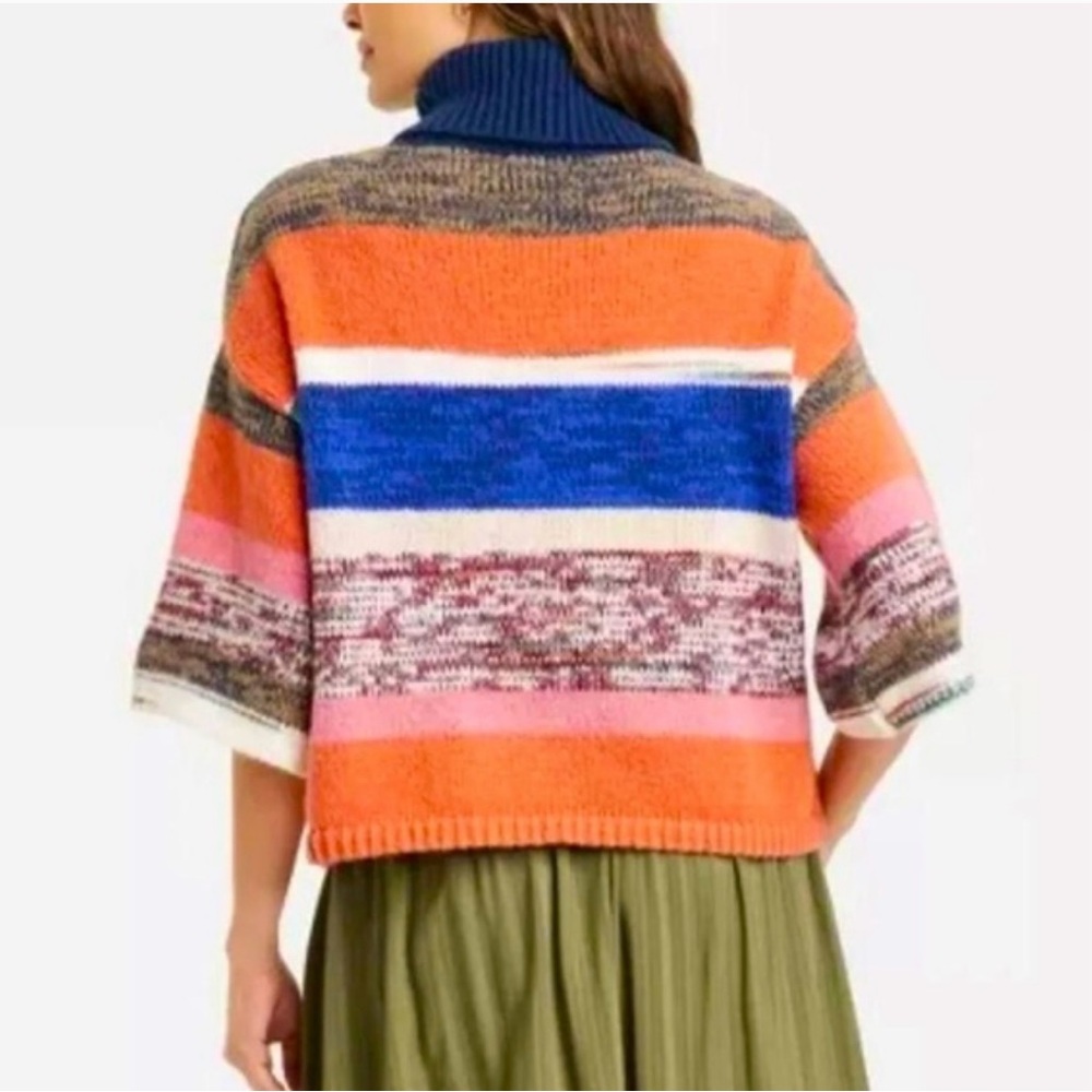 NWT, Knox Rose Cozy Colorful Striped Knit Turtleneck Sweater, Sz XS - Picture 2 of 16